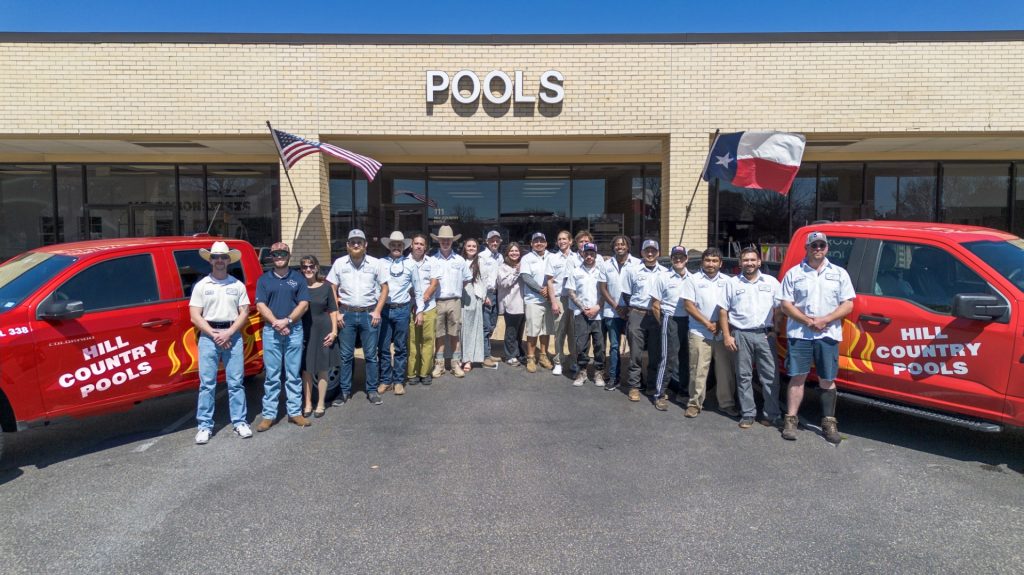 Hill Country Pools team infront of the office
